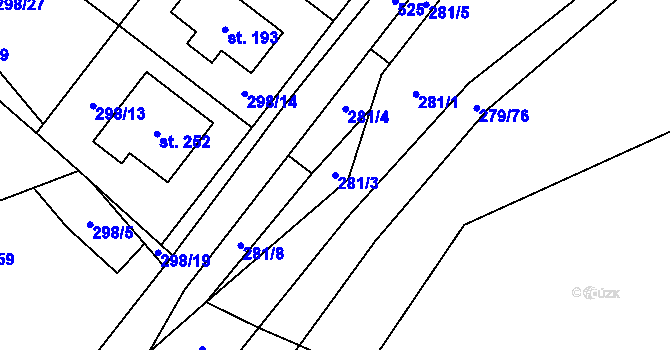 Parcela st. 281/3 v KÚ Majdalena, Katastrální mapa