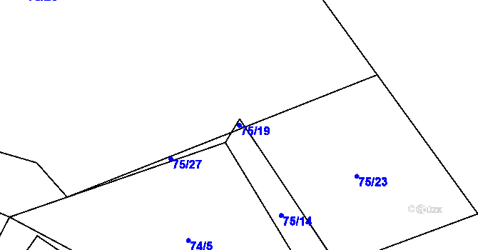 Parcela st. 75/19 v KÚ Majdalena, Katastrální mapa