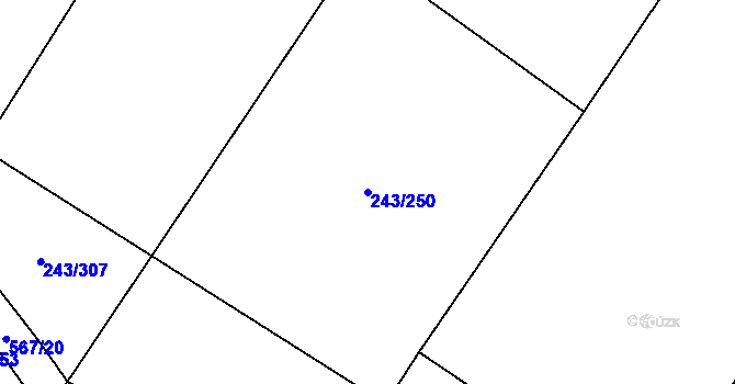 Parcela st. 243/250 v KÚ Majdalena, Katastrální mapa