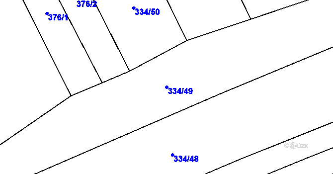 Parcela st. 334/49 v KÚ Majdalena, Katastrální mapa