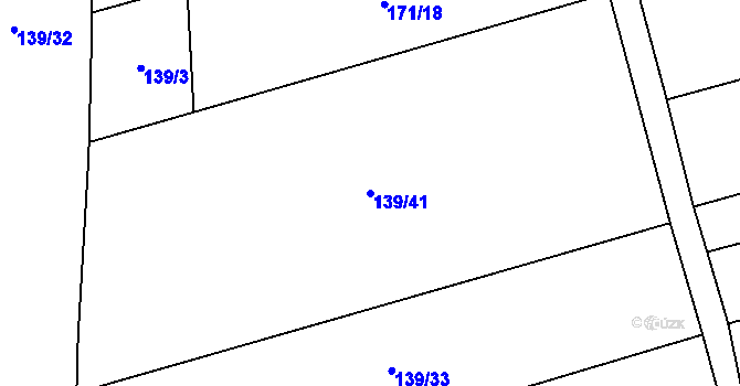 Parcela st. 139/41 v KÚ Majdalena, Katastrální mapa