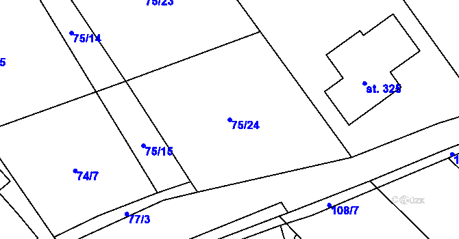Parcela st. 75/24 v KÚ Majdalena, Katastrální mapa