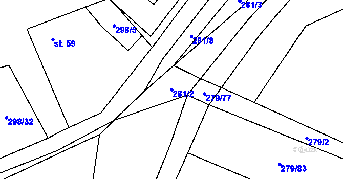 Parcela st. 281/2 v KÚ Majdalena, Katastrální mapa