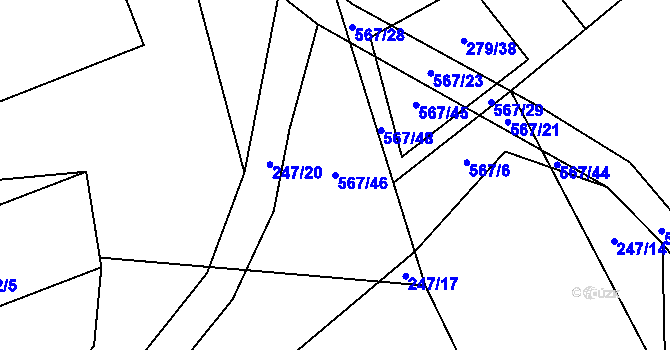 Parcela st. 567/46 v KÚ Majdalena, Katastrální mapa