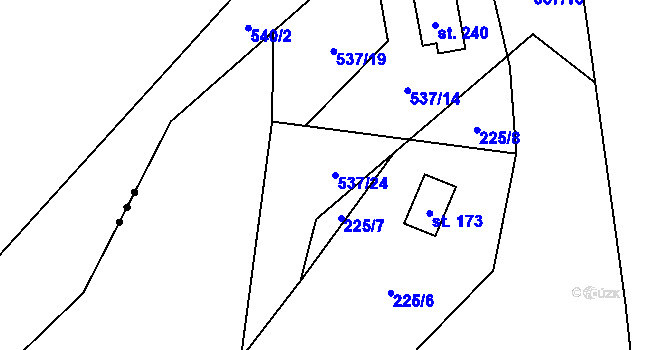 Parcela st. 537/24 v KÚ Majdalena, Katastrální mapa