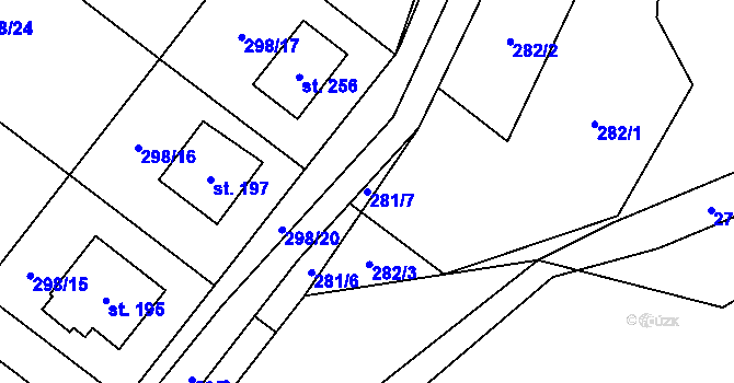 Parcela st. 281/7 v KÚ Majdalena, Katastrální mapa