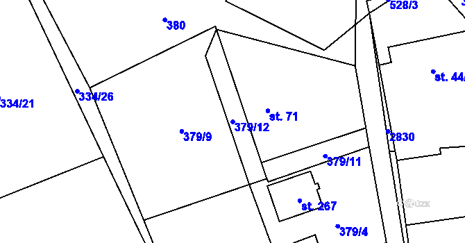 Parcela st. 379/12 v KÚ Majdalena, Katastrální mapa