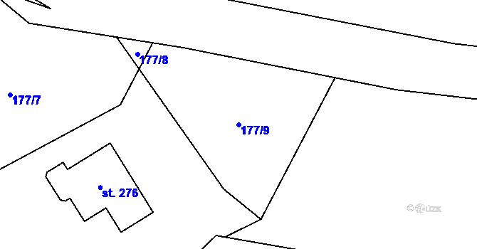 Parcela st. 177/9 v KÚ Majdalena, Katastrální mapa