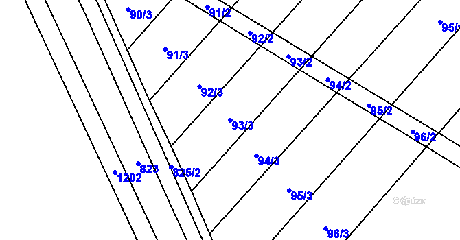 Parcela st. 93/3 v KÚ Majetín, Katastrální mapa