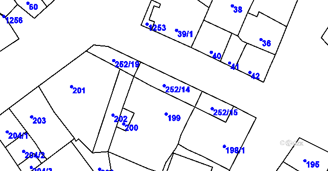 Parcela st. 252/14 v KÚ Majetín, Katastrální mapa