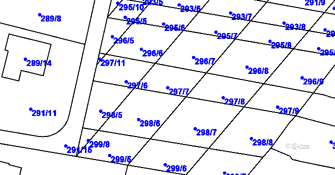 Parcela st. 297/7 v KÚ Majetín, Katastrální mapa