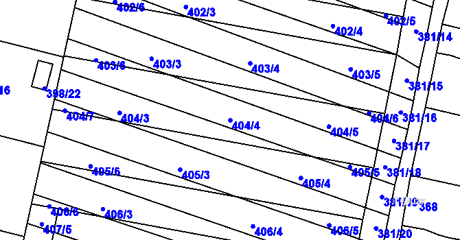 Parcela st. 404/4 v KÚ Majetín, Katastrální mapa