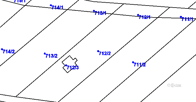 Parcela st. 712/2 v KÚ Majetín, Katastrální mapa