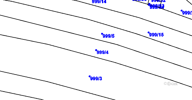 Parcela st. 999/4 v KÚ Majetín, Katastrální mapa