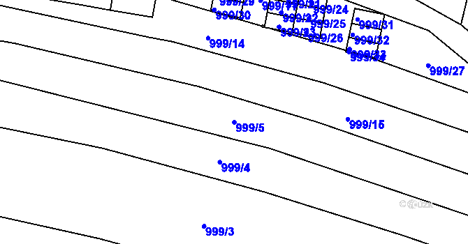 Parcela st. 999/5 v KÚ Majetín, Katastrální mapa