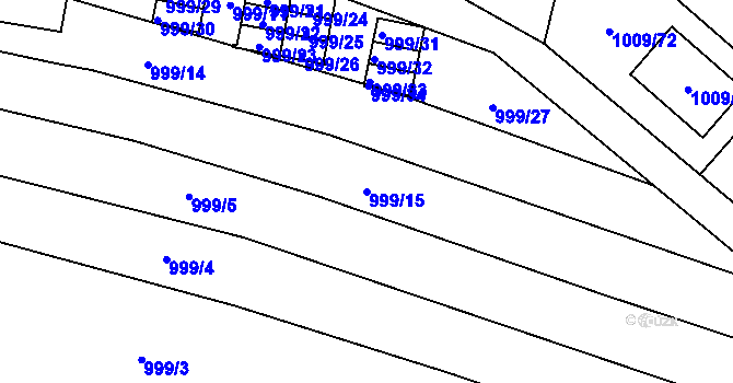 Parcela st. 999/15 v KÚ Majetín, Katastrální mapa