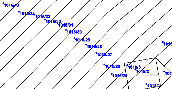 Parcela st. 1016/28 v KÚ Majetín, Katastrální mapa