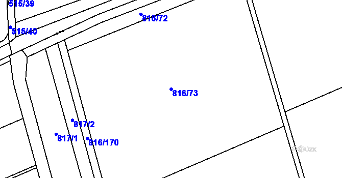 Parcela st. 816/73 v KÚ Majetín, Katastrální mapa