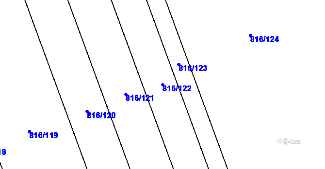 Parcela st. 816/122 v KÚ Majetín, Katastrální mapa
