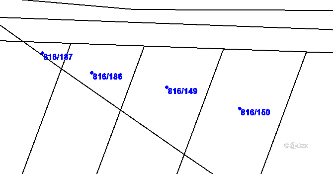 Parcela st. 816/149 v KÚ Majetín, Katastrální mapa