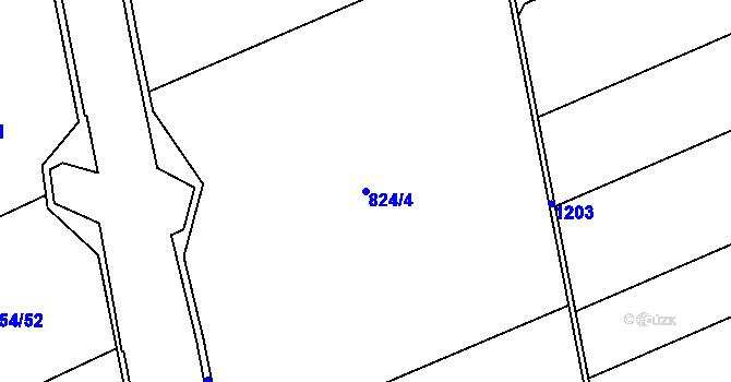 Parcela st. 824/4 v KÚ Majetín, Katastrální mapa