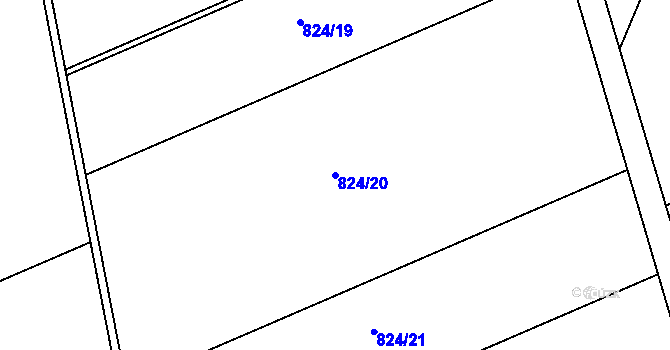 Parcela st. 824/20 v KÚ Majetín, Katastrální mapa