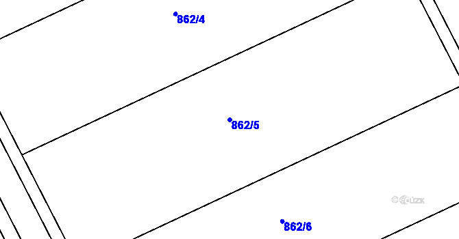 Parcela st. 862/5 v KÚ Majetín, Katastrální mapa