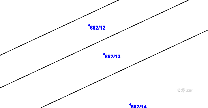 Parcela st. 862/13 v KÚ Majetín, Katastrální mapa