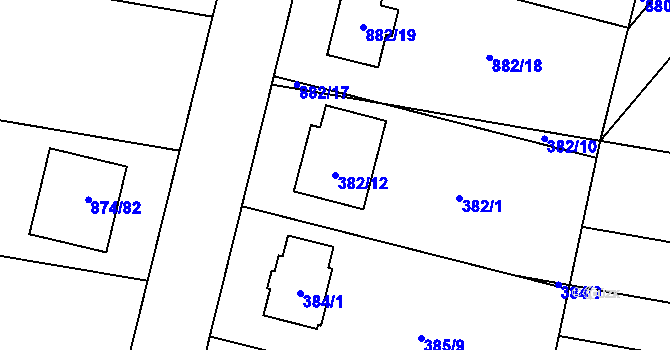 Parcela st. 382/12 v KÚ Majetín, Katastrální mapa