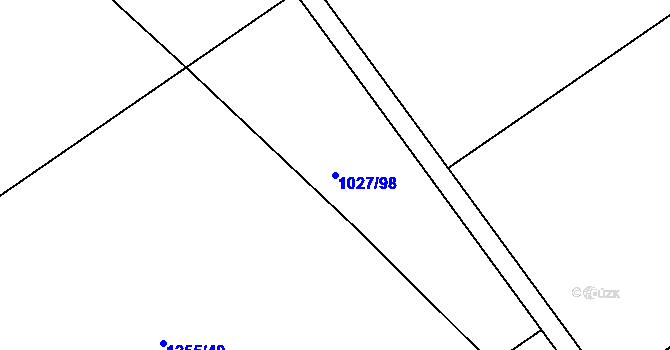 Parcela st. 1027/98 v KÚ Majetín, Katastrální mapa