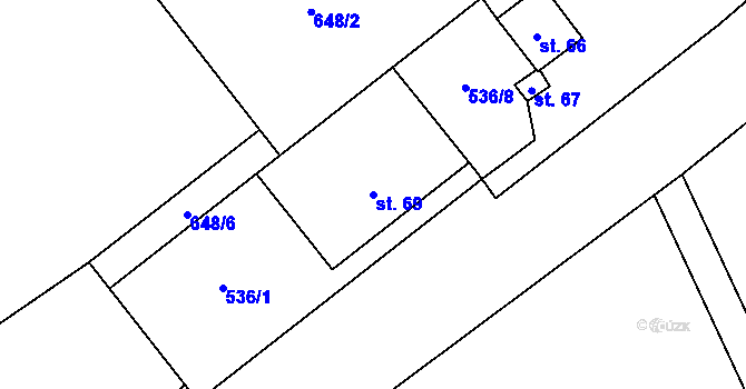 Parcela st. 69 v KÚ Májůvka, Katastrální mapa