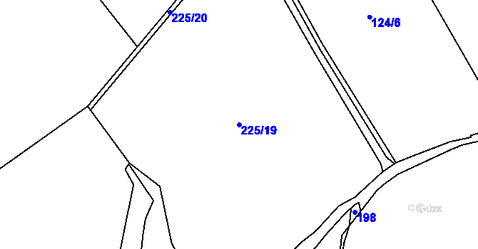 Parcela st. 225/19 v KÚ Májůvka, Katastrální mapa