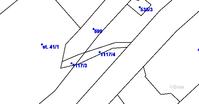 Parcela st. 1117/4 v KÚ Májůvka, Katastrální mapa