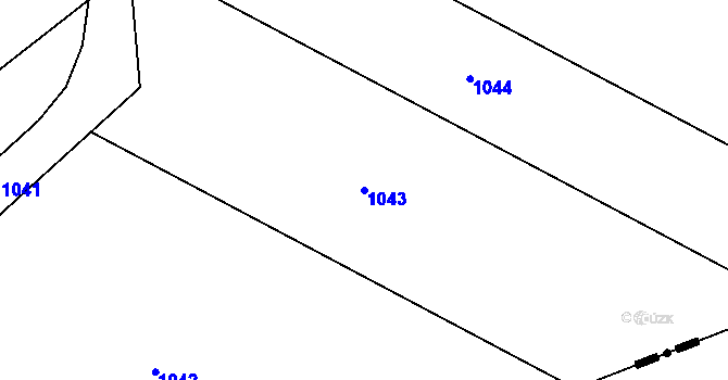 Parcela st. 1043 v KÚ Makotřasy, Katastrální mapa