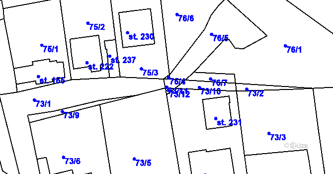Parcela st. 73/11 v KÚ Makotřasy, Katastrální mapa