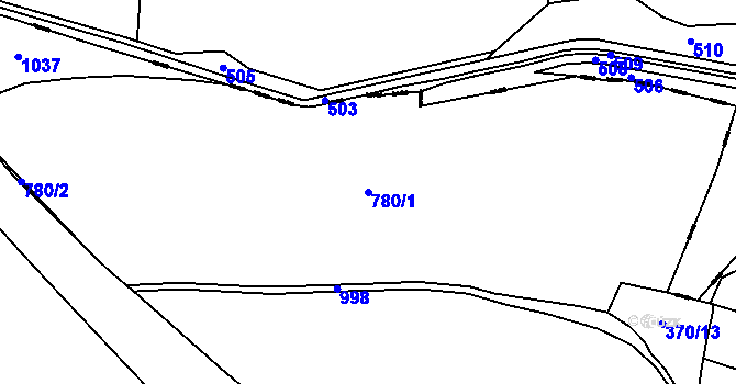 Parcela st. 780/1 v KÚ Makotřasy, Katastrální mapa