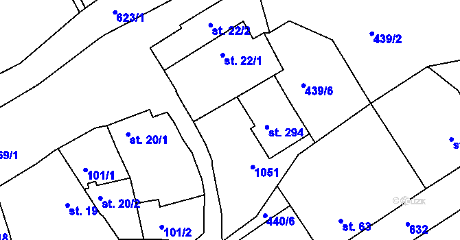 Parcela st. 21 v KÚ Makotřasy, Katastrální mapa