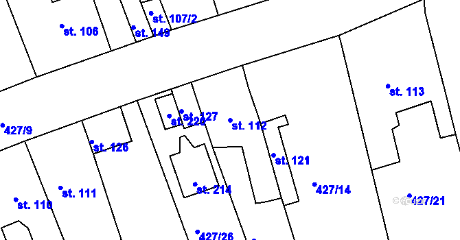 Parcela st. 112 v KÚ Makotřasy, Katastrální mapa