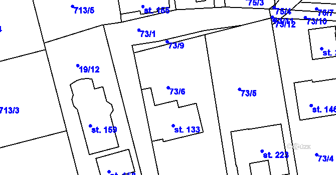 Parcela st. 73/6 v KÚ Makotřasy, Katastrální mapa
