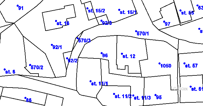Parcela st. 96 v KÚ Makotřasy, Katastrální mapa
