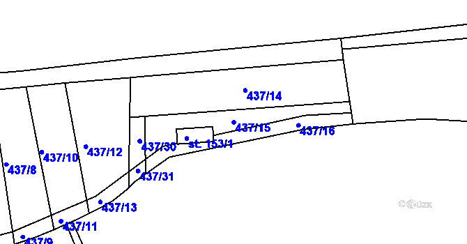 Parcela st. 437/15 v KÚ Makotřasy, Katastrální mapa