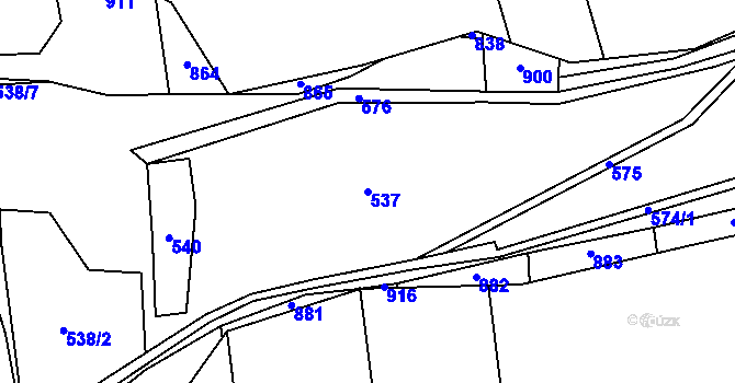 Parcela st. 537 v KÚ Makotřasy, Katastrální mapa
