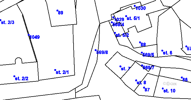 Parcela st. 569/8 v KÚ Makotřasy, Katastrální mapa