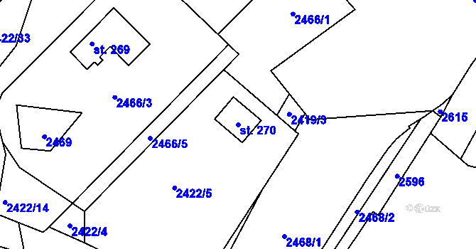 Parcela st. 270 v KÚ Makov u Jistebnice, Katastrální mapa
