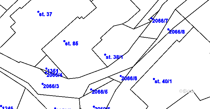 Parcela st. 38/1 v KÚ Makov u Jistebnice, Katastrální mapa