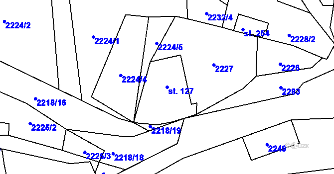Parcela st. 127 v KÚ Makov u Jistebnice, Katastrální mapa