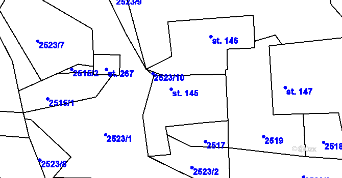 Parcela st. 145 v KÚ Makov u Jistebnice, Katastrální mapa