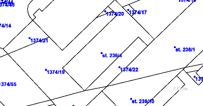 Parcela st. 236/4 v KÚ Makov u Jistebnice, Katastrální mapa
