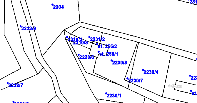 Parcela st. 256/1 v KÚ Makov u Jistebnice, Katastrální mapa