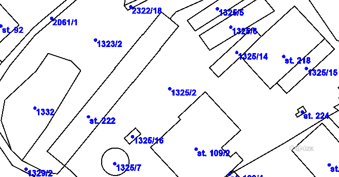 Parcela st. 1325/2 v KÚ Makov u Jistebnice, Katastrální mapa